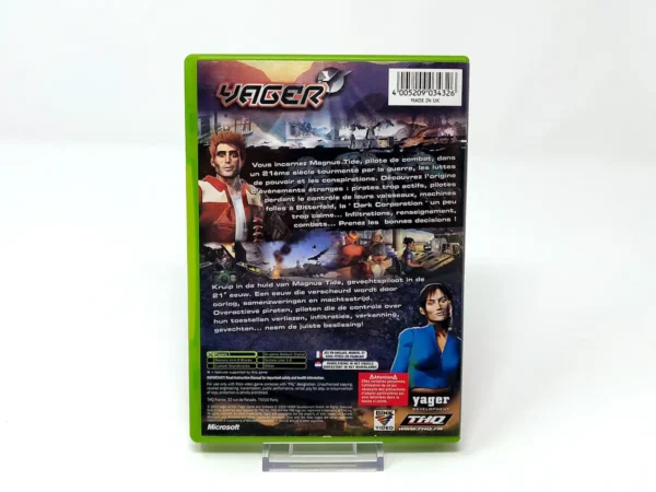 Parte trasera de Yager (FRA) para XBOX, edición PAL Francia