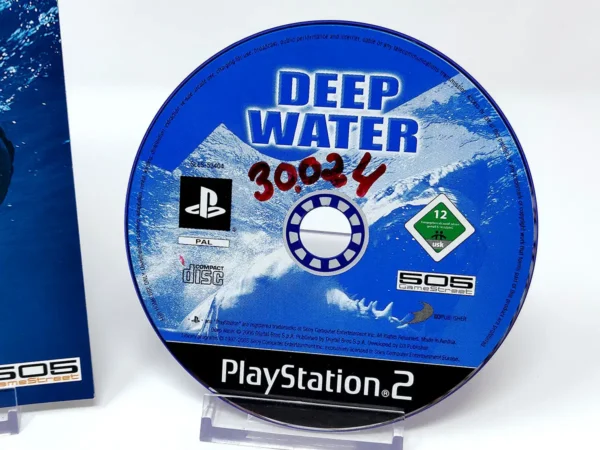 Parte trasera de Deep Water para PlayStation 2, edición PAL España