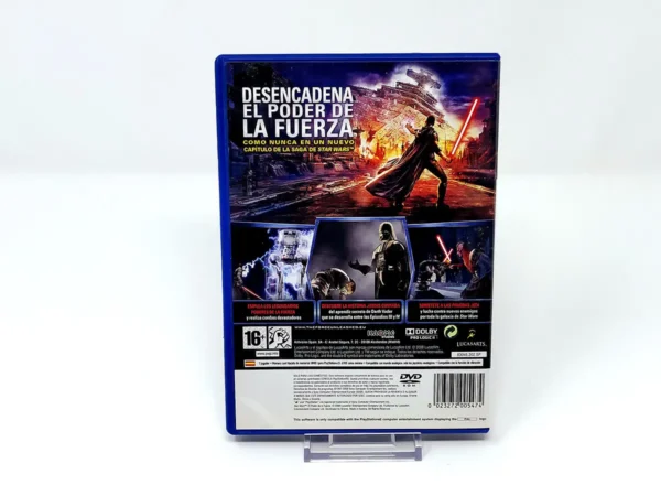 Parte trasera de Star Wars: El Poder de la Fuerza (ESP) para PlayStation 2, edición PAL España