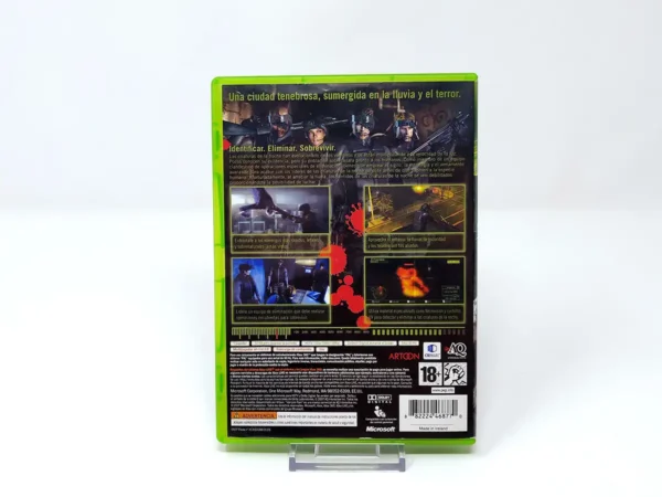 Parte trasera de Vampire Rain (ESP) para XBOX 360, edición PAL España