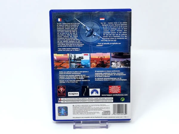Parte trasera de Top Gun: Combat Zones (FRA) para PlayStation 2, edición PAL Francia