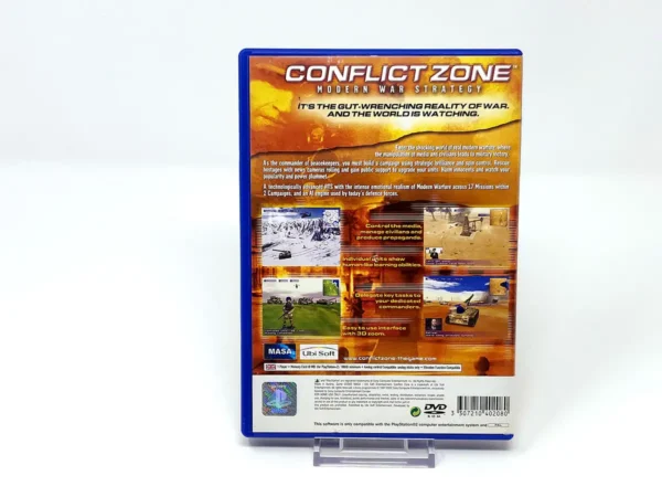 Parte trasera de Conflict Zone: Modern War Strategy (UK) para PlayStation 2, edición PAL UK
