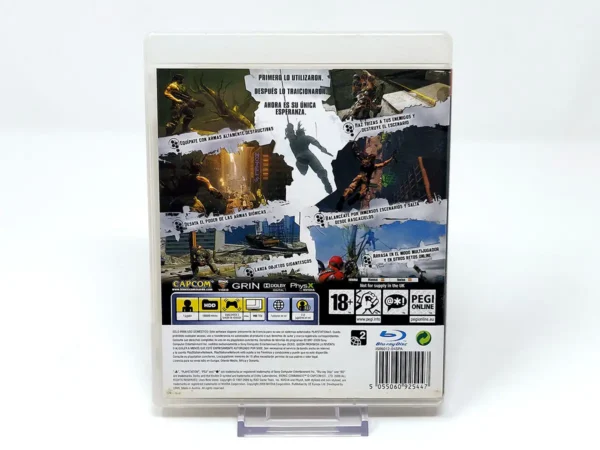 Parte trasera de Bionic Commando (ESP) para PlayStation 3, edición PAL España