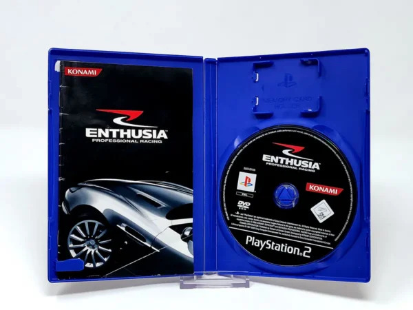 Interior del juego Enthusia: Professional Racing (ITA) para PlayStation 2 con disco y manual