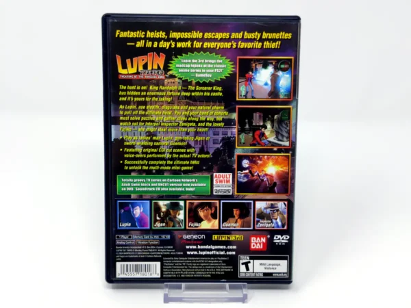 Parte trasera de Lupin the 3rd: Treasure of the Sorcerer King (USA) para PlayStation 2, edición NTSC USA