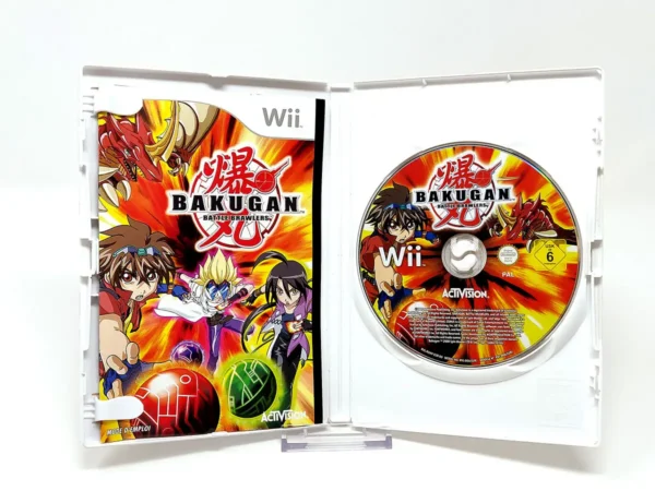 Interior del juego Bakugan: Battle Brawlers (FRA) para Nintendo Wii con disco y manual