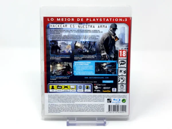 Parte trasera de Watch_Dogs (ESP) (Essentials) para PlayStation 3, edición PAL España