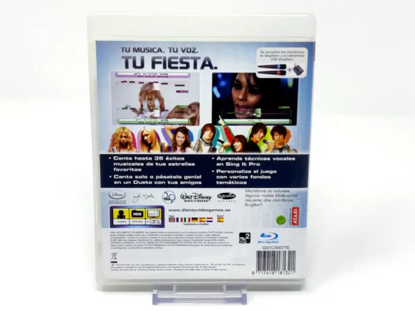 Parte trasera de Disney Sing It (ESP) para PlayStation 3, edición PAL España