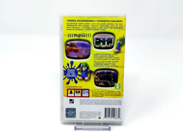 Parte trasera de Lemmings (ESP) (Essentials) para PSP, edición PAL España