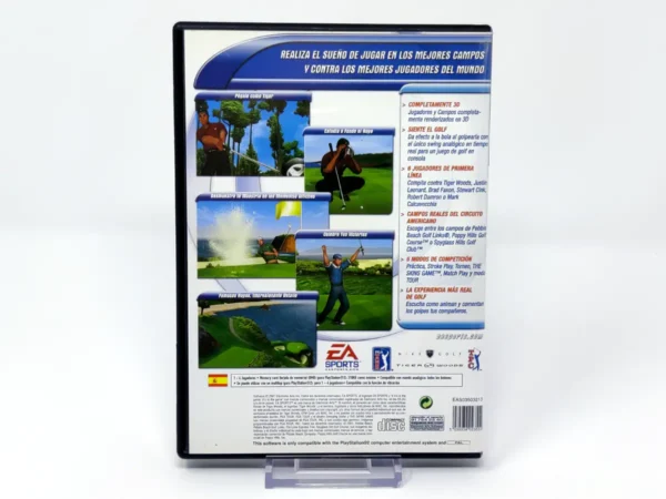 Parte trasera de Tiger Woods PGA Tour 2001 (ESP) (Rebajado) para PlayStation 2, edición PAL España