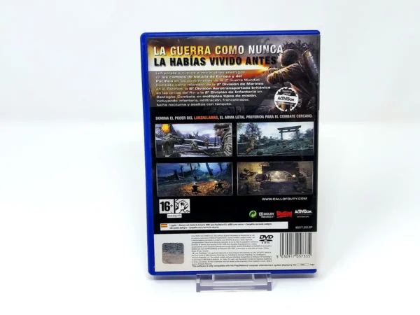 Parte trasera de Call of Duty: World at War: Final Fronts (ESP) para PlayStation 2, edición PAL España