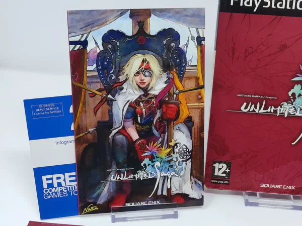 Lateral de la caja de Unlimited Saga (ESP) para PlayStation 2