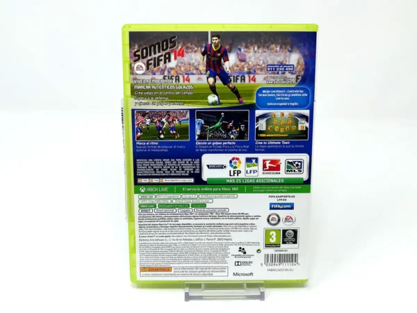 Parte trasera de FIFA 14 (ESP) para XBOX 360, edición PAL España