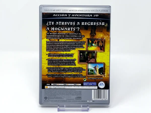 Parte trasera de Harry Potter y la Cámara Secreta (ESP) (Platinum) para PlayStation 2, edición PAL España