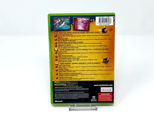 Parte trasera de Rayman 3: Hoodlum Havoc (ESP) para XBOX, edición PAL España