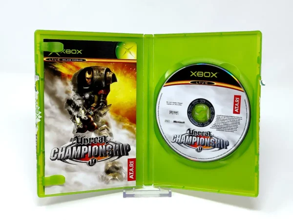 Interior del juego Unreal Championship (ESP) para XBOX con disco y manual