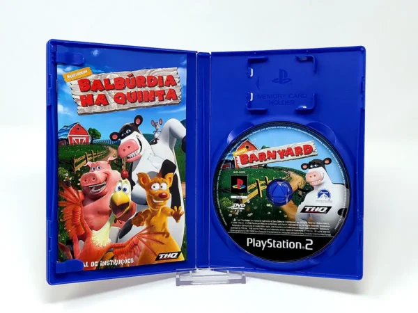 Interior del juego Nickelodeon: Balbúrdia na Quinta (POR) para PlayStation 2 con disco y manual