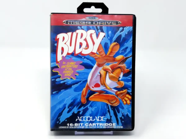 Portada de Bubsy in: Claws Encounters of the Furred Kind (ESP) para Sega Mega Drive, edición PAL España, de segunda mano