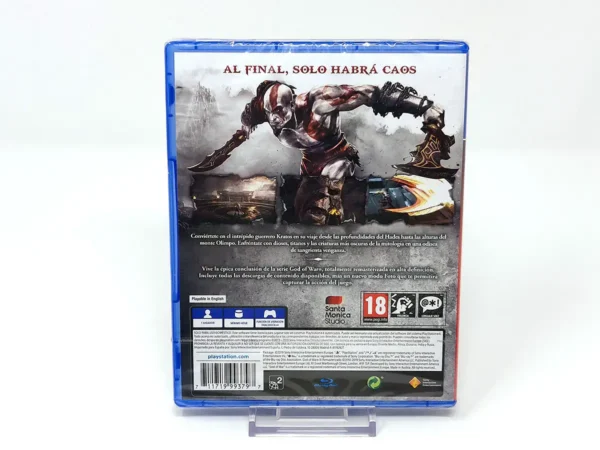 Parte trasera de God of War III Remasterizado (ESP) (PS Hits) (Precintado) para PlayStation 4, edición PAL España