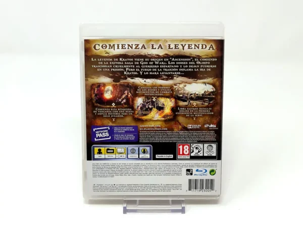 Parte trasera de God of War: Ascension (ESP) para PlayStation 3, edición PAL España