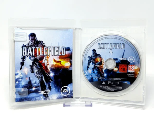 Interior del juego Battlefield 4 (ESP) (v2) para PlayStation 3 con disco y manual