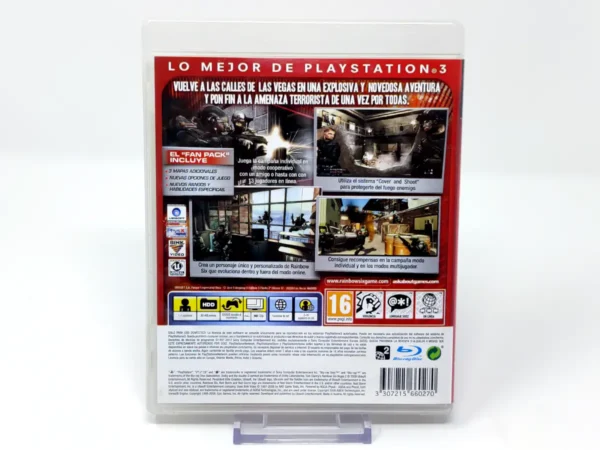 Parte trasera de Tom Clancy's Rainbow Six: Vegas 2: Complete Edition (ESP) (Essentials) para PlayStation 3, edición PAL España