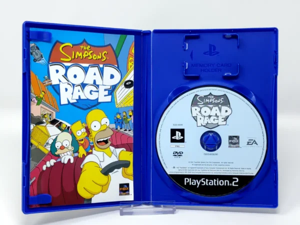 Interior del juego The Simpsons: Road Rage (UK) para PlayStation 2 con disco y manual