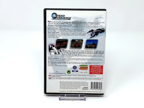 Parte trasera de Speed Challenge: Jacques Villeneuve's Racing Vision (FRA) para PlayStation 2, edición PAL Francia