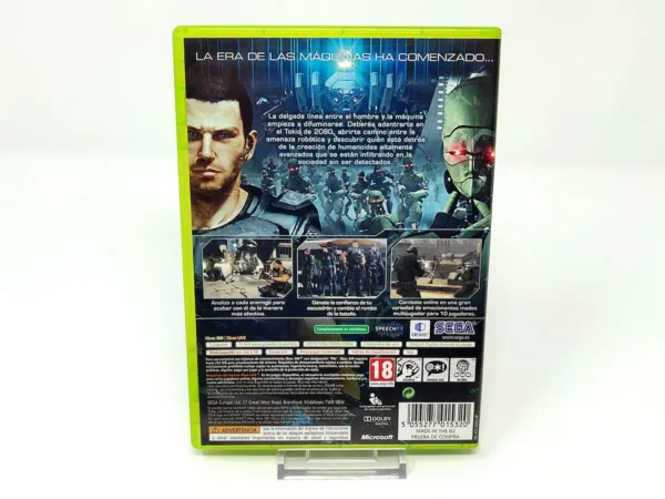 Parte trasera de Binary Domain (ESP) para XBOX 360, edición PAL España