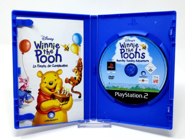 Interior del juego Disney Winnie the Pooh: La Fiesta de Cumpleaños (ESP) para PlayStation 2 con disco y manual