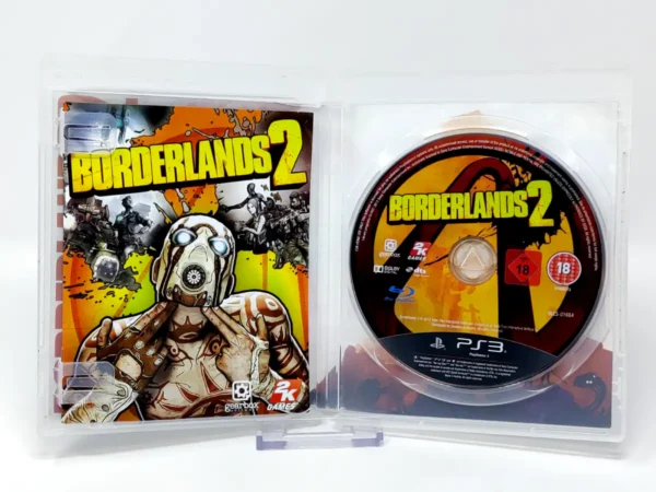 Interior del juego Borderlands 2 (FRA) (v2) para PlayStation 3 con disco y manual