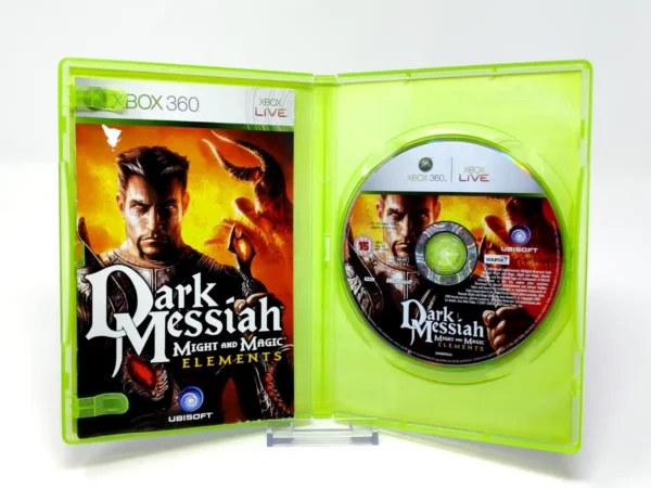 Interior del juego Dark Messiah: Might and Magic: Elements (ESP) para XBOX 360 con disco y manual