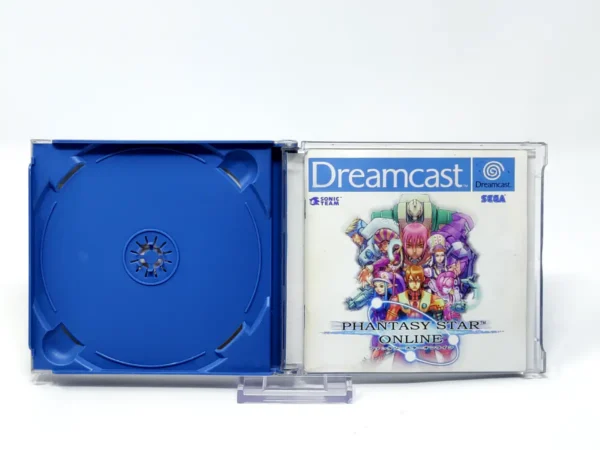 Lateral de la caja de Phantasy Star Online (ESP) para Sega Dreamcast