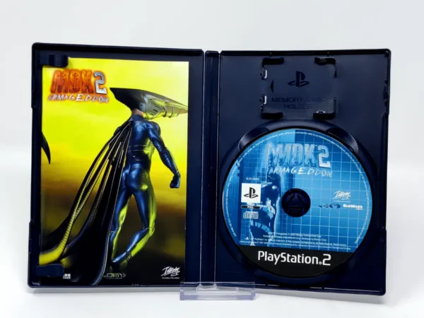 Interior del juego MDK2: Armageddon (ESP) para PlayStation 2 con disco y manual