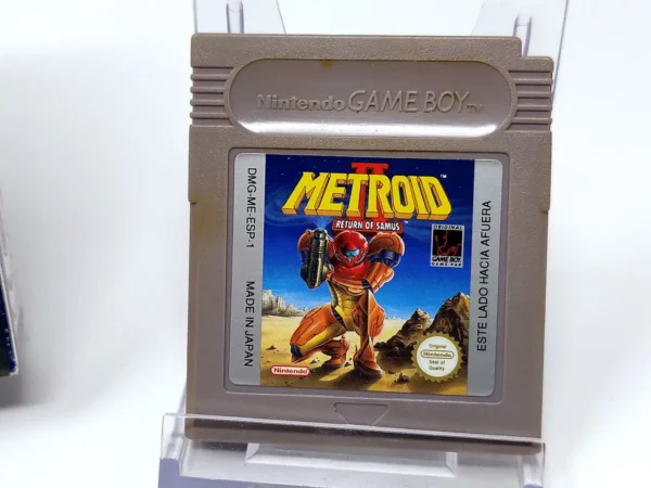 Lateral de la caja de Metroid II: Return of Samus (ESP) para Nintendo Game Boy