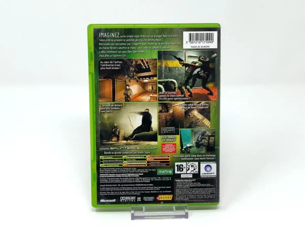 Parte trasera de Tom Clancy's Splinter Cell: Chaos Theory (FRA) para XBOX, edición PAL Francia