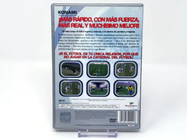 Parte trasera de Pro Evolution Soccer 2 (ESP) (Platinum) para PlayStation 2, edición PAL España
