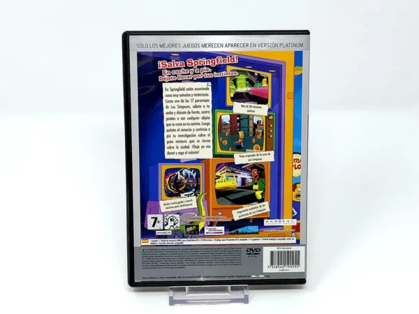 Parte trasera de The Simpsons: Hit & Run (ESP) (Platinum) (Rebajado) para PlayStation 2, edición PAL España