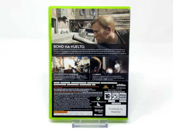 Parte trasera de 007: Quantum of Solace (ESP) para XBOX 360, edición PAL España