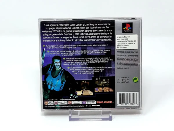 Parte trasera de Syphon Filter 3: Sentencia Final (ESP) (Platinum) para PlayStation 1, edición PAL España