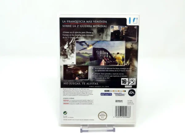 Parte trasera de Medal of Honor: Vanguard (ESP) para Nintendo Wii, edición PAL España