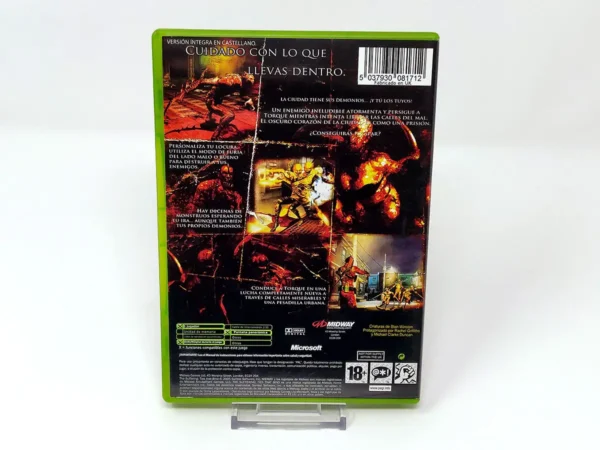 Parte trasera de The Suffering: Los Lazos que nos Unen (ESP) para XBOX, edición PAL España