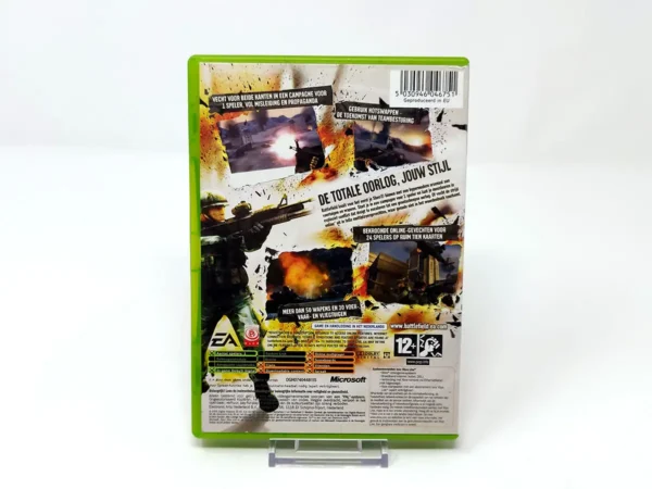 Parte trasera de Battlefield 2: Modern Combat (HOL) para XBOX, edición PAL Holanda