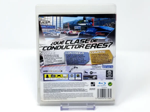 Parte trasera de Need for Speed: Shift (ESP) (v2) (Rebajado) para PlayStation 3, edición PAL España