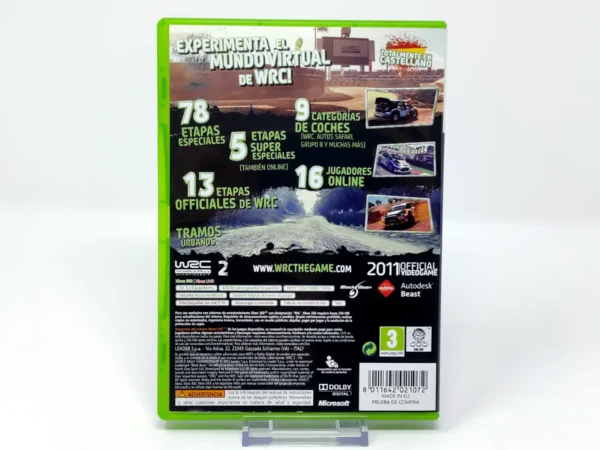 Parte trasera de WRC 2: FIA World Rally Championship (ESP) para XBOX 360, edición PAL España