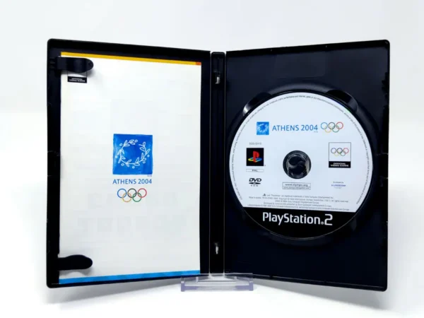 Interior del juego Athens 2004 (ESP) para PlayStation 2 con disco y manual