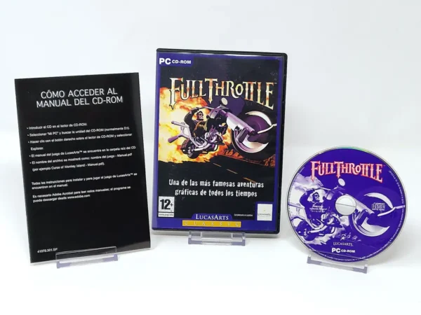 Interior del juego Full Throttle (ESP) para PC con disco y manual