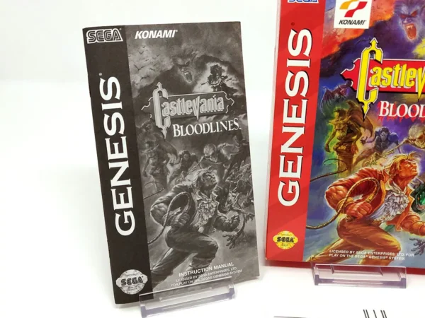 Lateral de la caja de Castlevania: Bloodlines (USA) para Sega Mega Drive