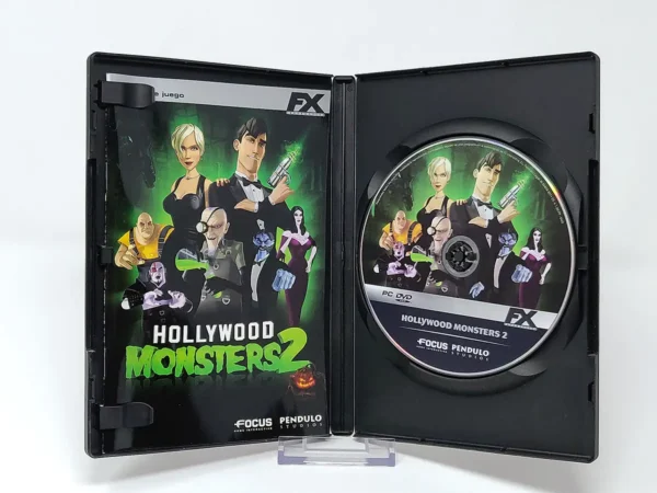 Interior del juego Hollywood Monsters 2 (ESP) para PC con disco y manual