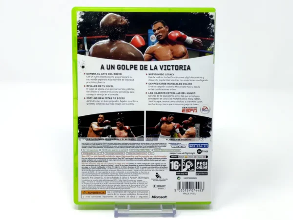 Parte trasera de Fight Night Round 4 (ESP) para XBOX 360, edición PAL España